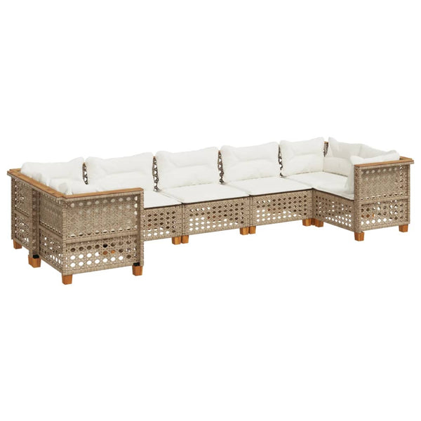 Sofasæt Til Haven 7 Dele Med Hynder Polyrattan