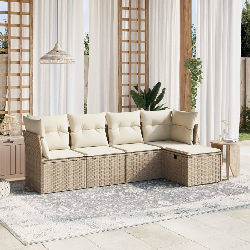 Sofasæt Til Haven 6 Dele Med Hynder Polyrattan Brun