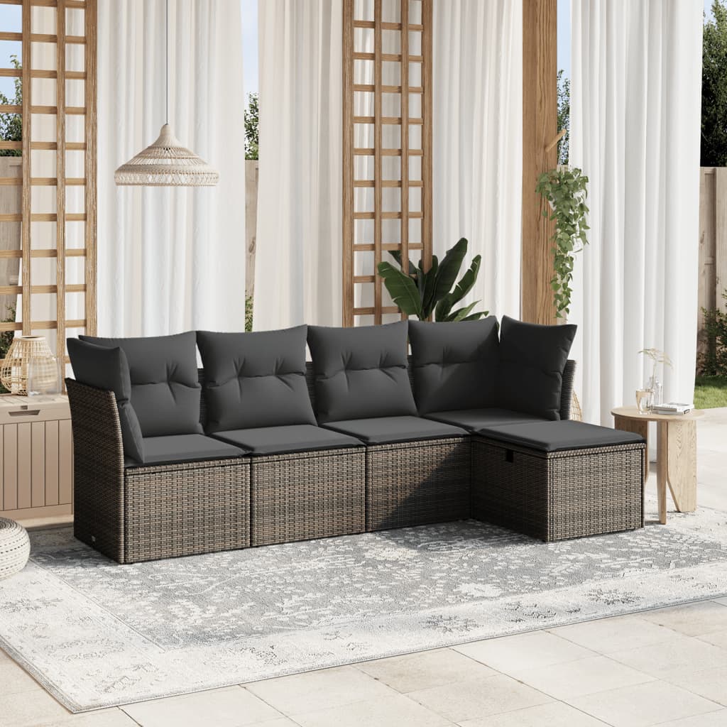 Sofasæt Til Haven 6 Dele Med Hynder Polyrattan Brun