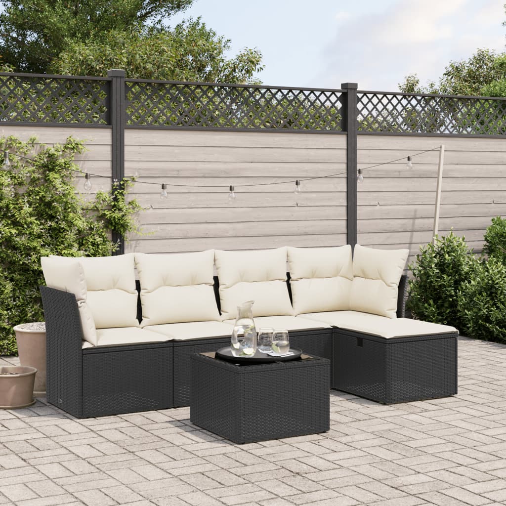Sofasæt Til Haven 6 Dele Med Hynder Polyrattan Brun