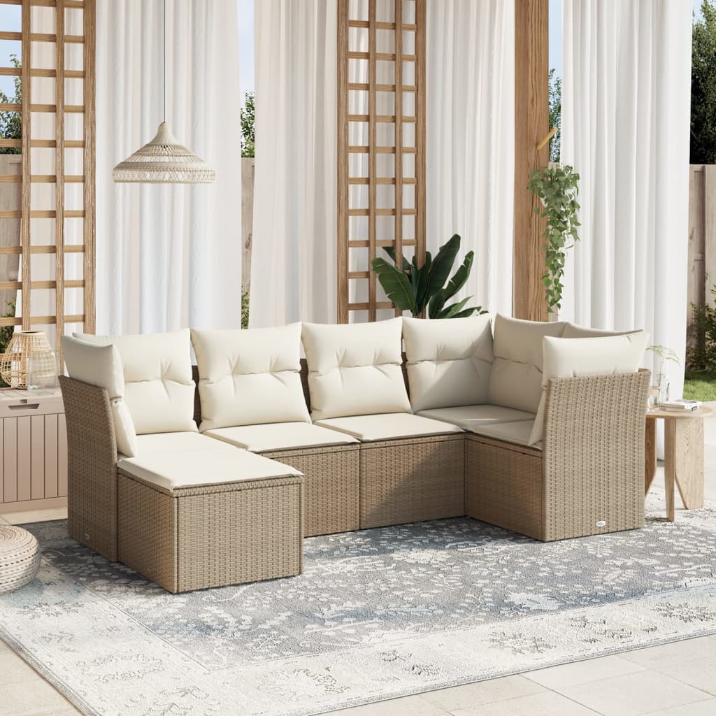 Sofasæt Til Haven 7 Dele Med Hynder Polyrattan Brun