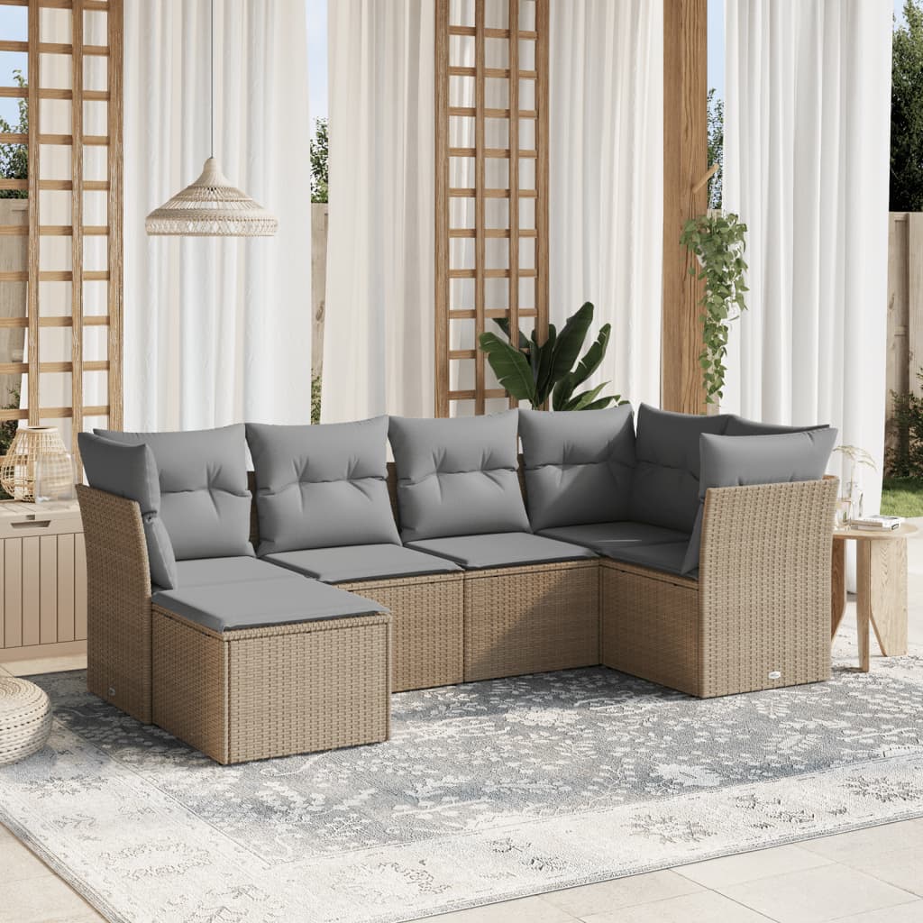 Sofasæt Til Haven 7 Dele Med Hynder Polyrattan Brun
