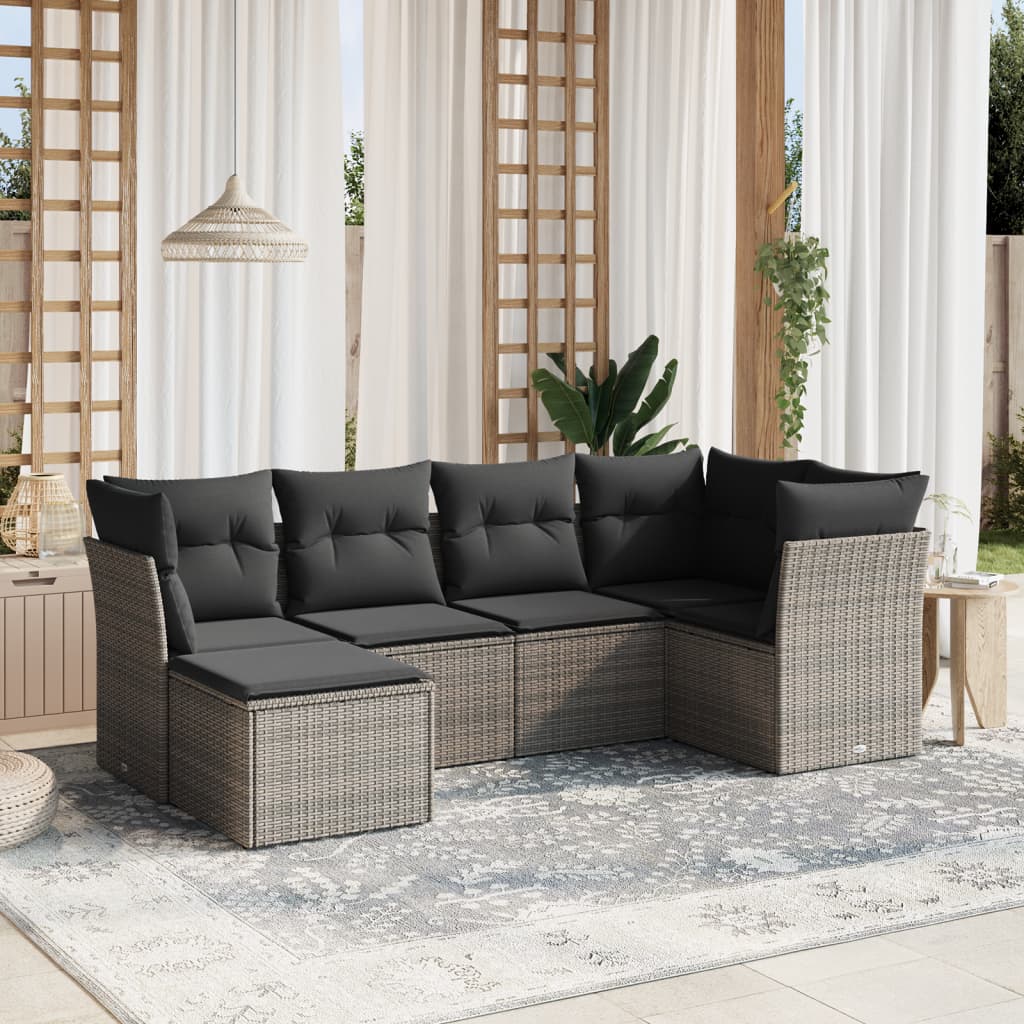 Sofasæt Til Haven 7 Dele Med Hynder Polyrattan Brun