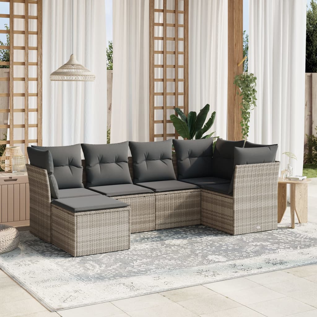 Sofasæt Til Haven 7 Dele Med Hynder Polyrattan Brun