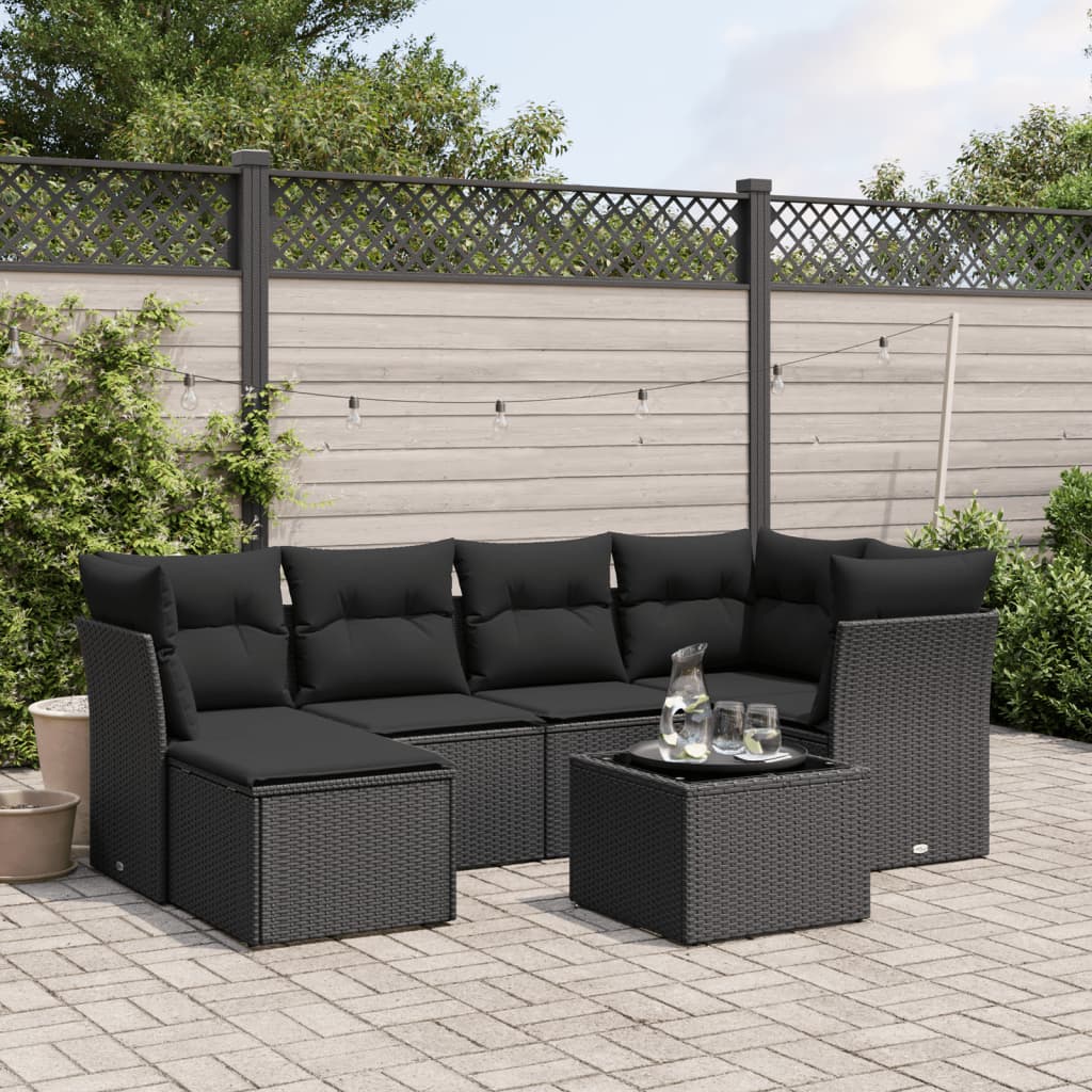 Sofasæt Til Haven 7 Dele Med Hynder Polyrattan Brun