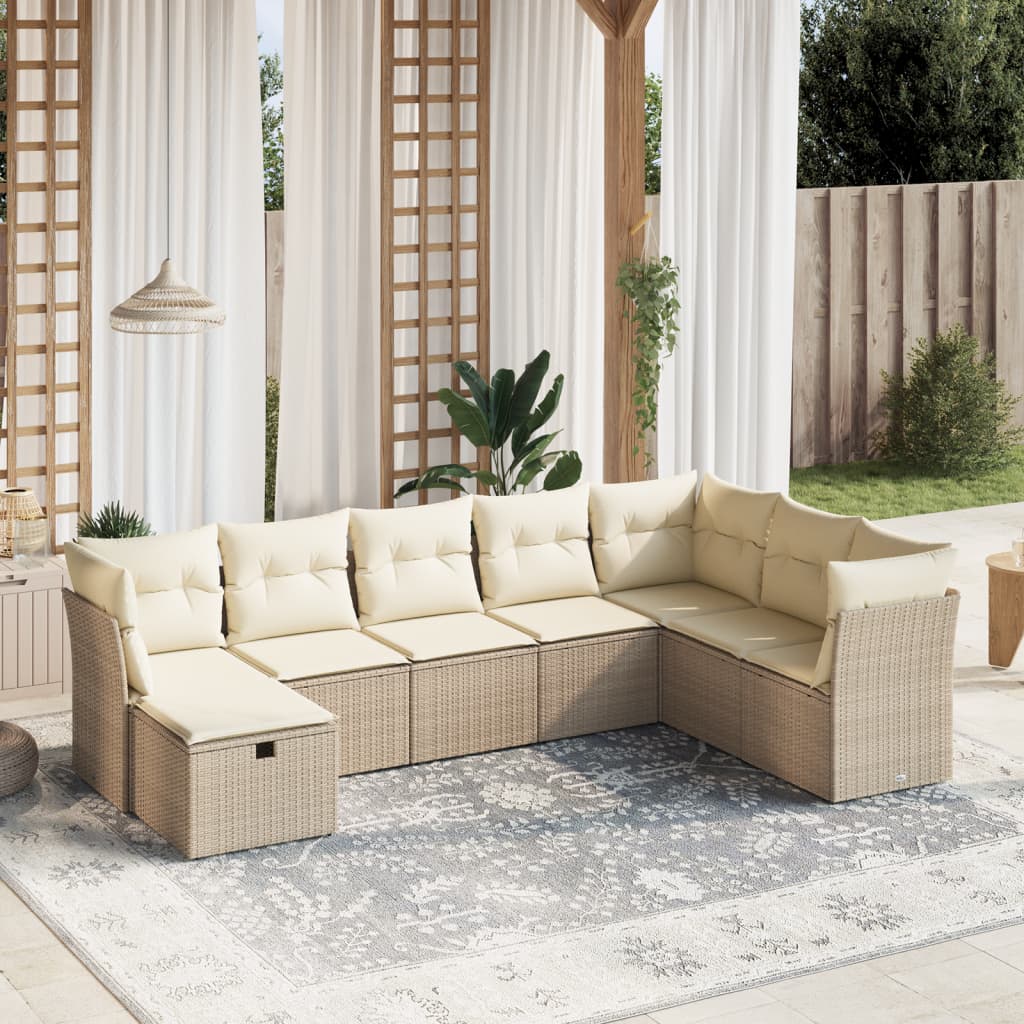 Sofasæt Til Haven 9 Dele Med Hynder Polyrattan Brun