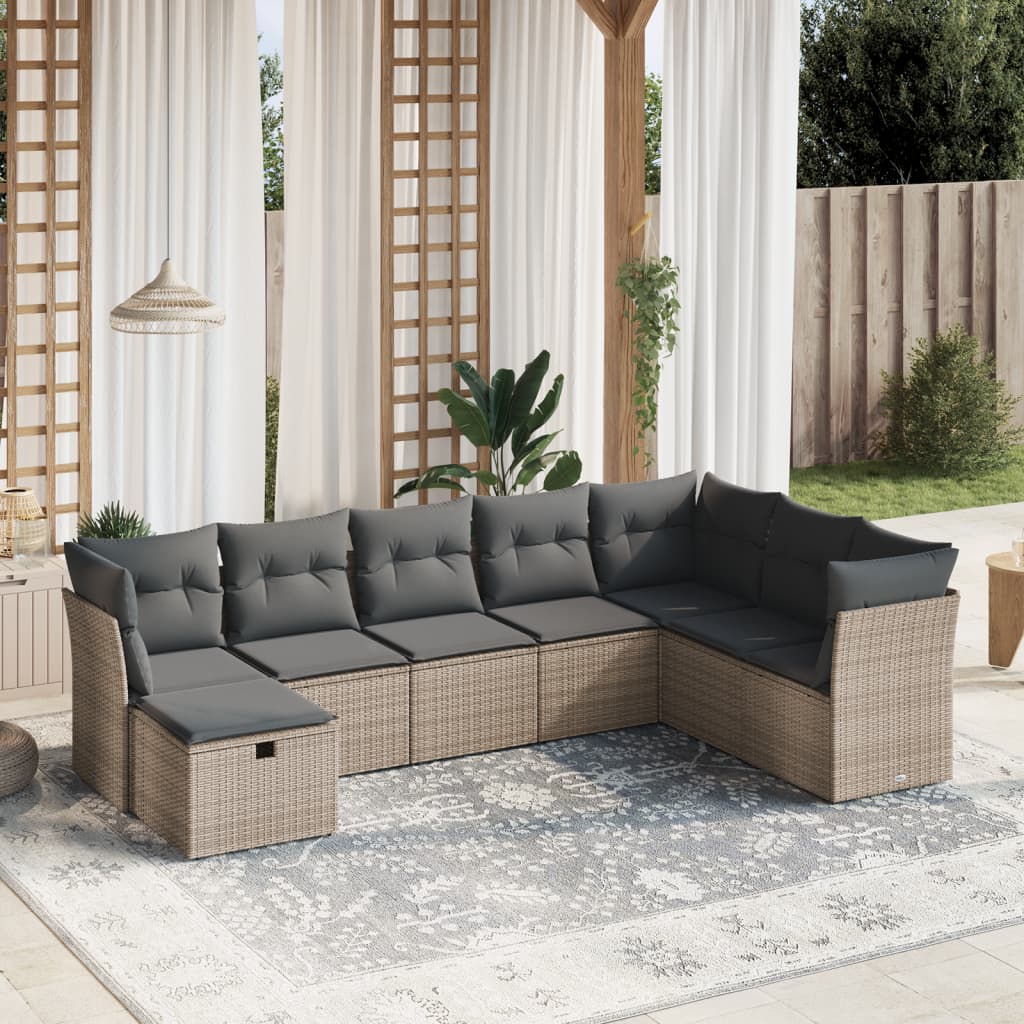 Sofasæt Til Haven 9 Dele Med Hynder Polyrattan Brun