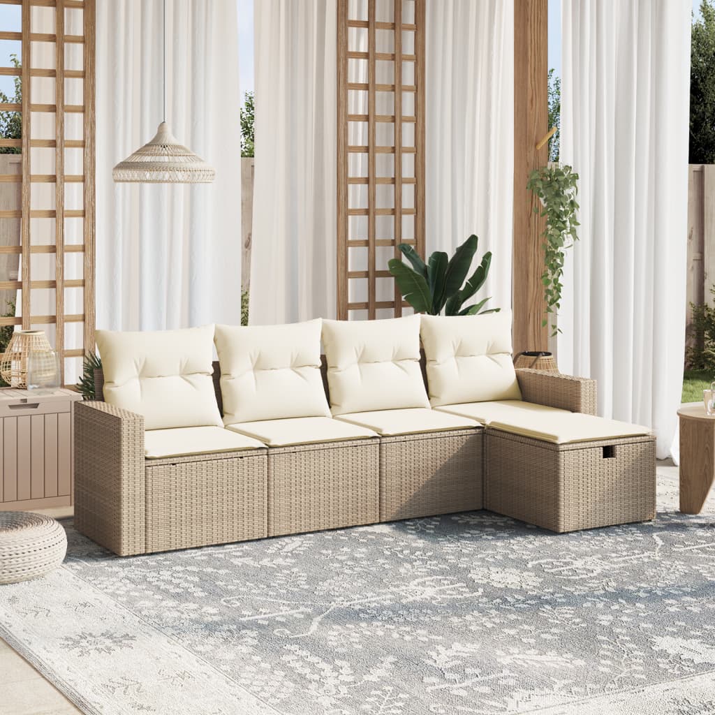 Sofasæt Til Haven 6 Dele Med Hynder Polyrattan Brun