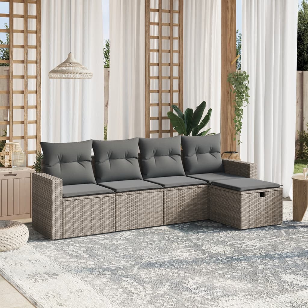Sofasæt Til Haven 6 Dele Med Hynder Polyrattan Brun