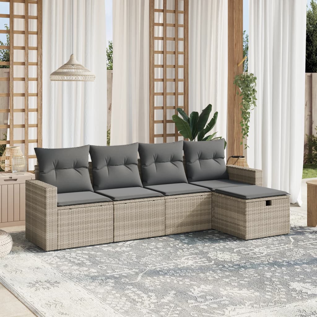 Sofasæt Til Haven 6 Dele Med Hynder Polyrattan Brun
