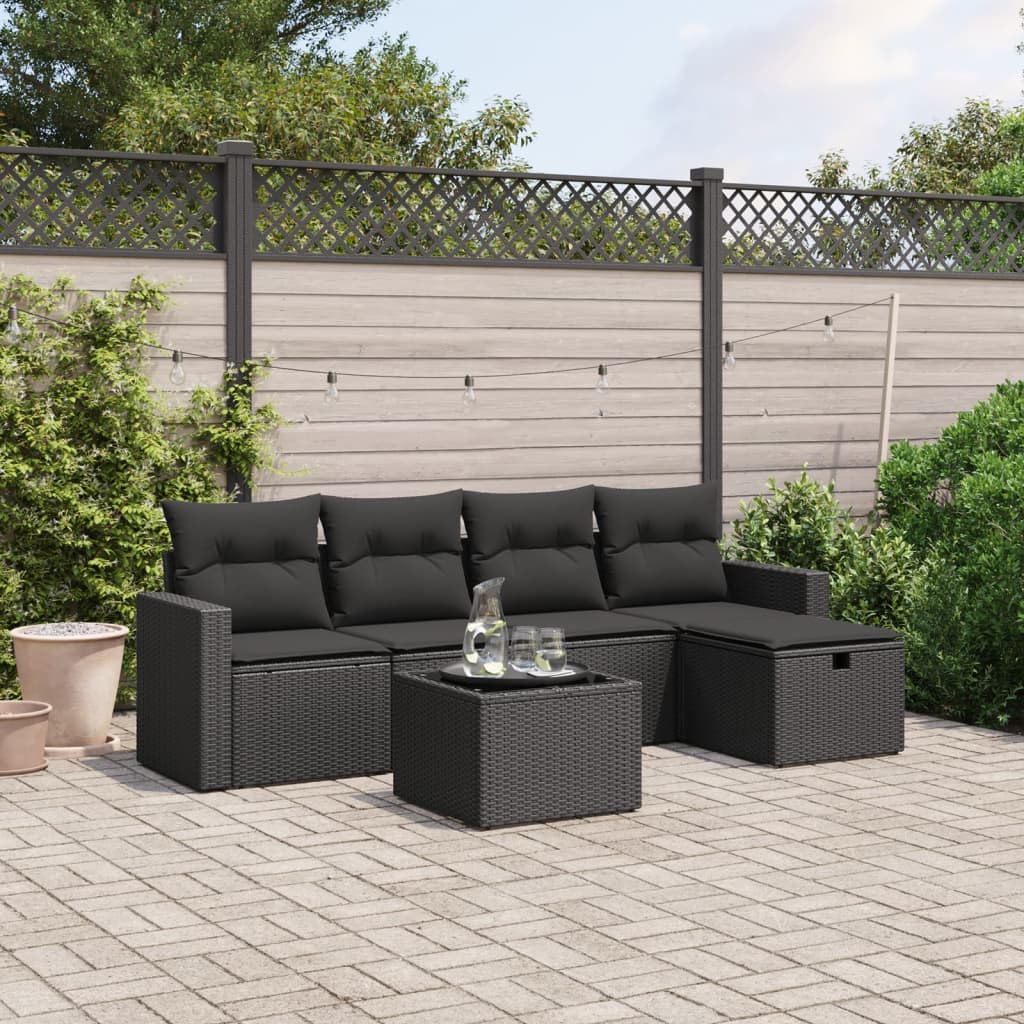 Sofasæt Til Haven 6 Dele Med Hynder Polyrattan Brun