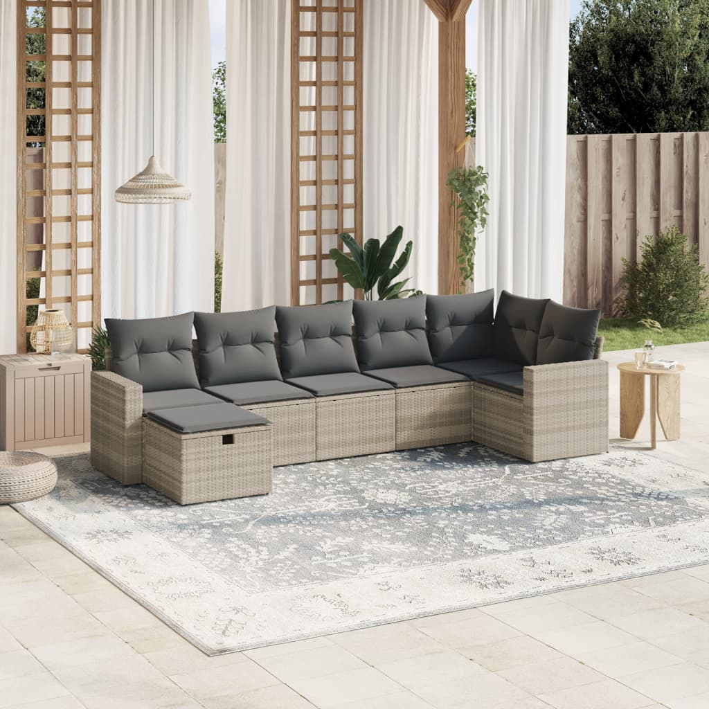 Sofasæt Til Haven 8 Dele Med Hynder Polyrattan Brun