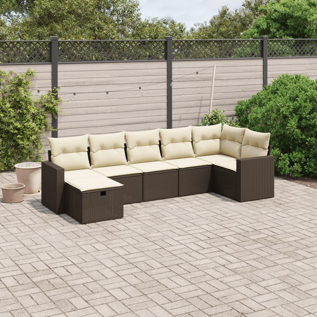 Sofasæt Til Haven 8 Dele Med Hynder Polyrattan Brun