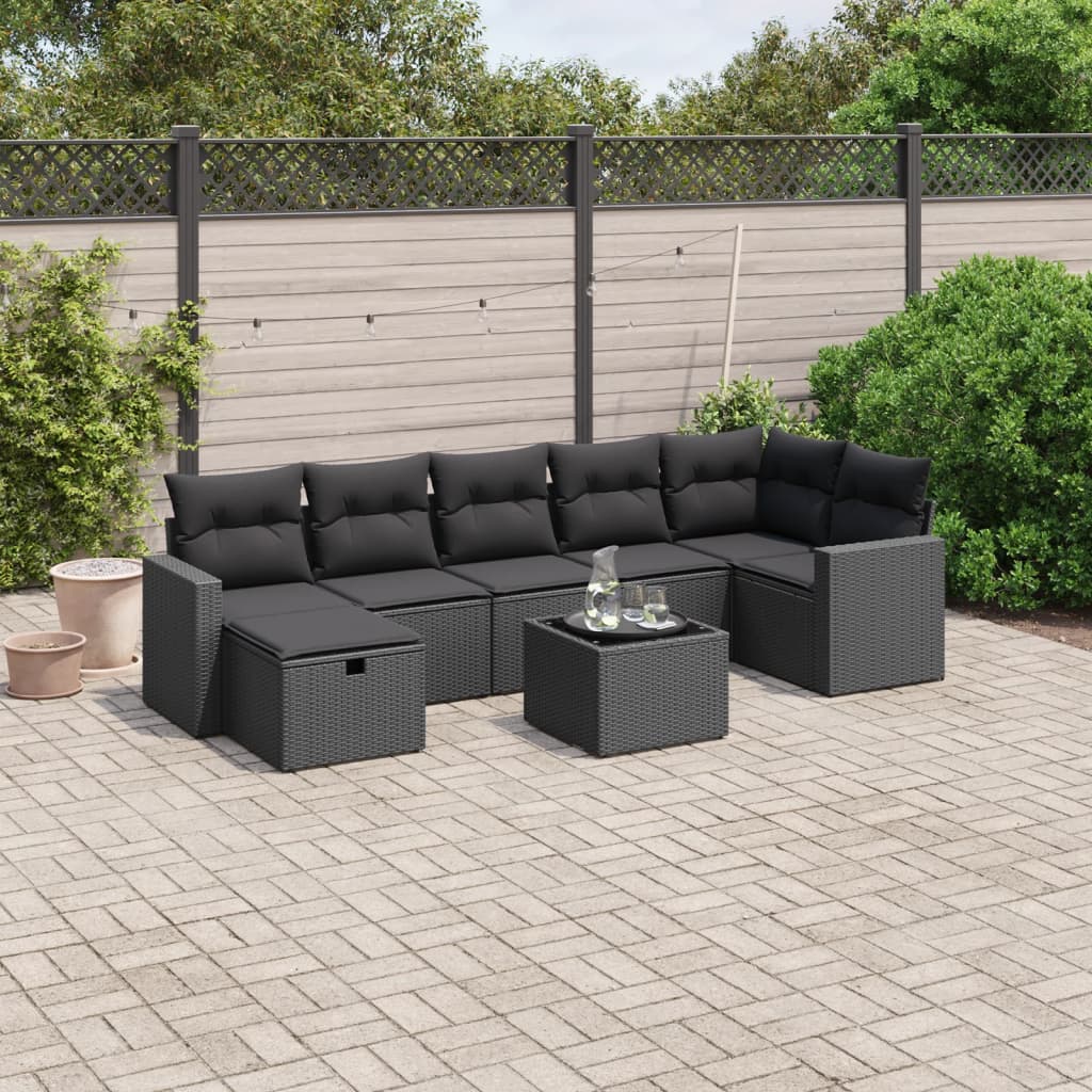 Sofasæt Til Haven 8 Dele Med Hynder Polyrattan Brun
