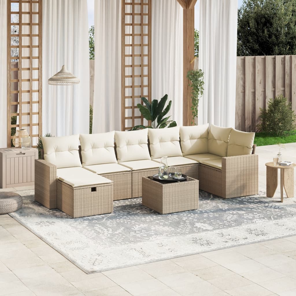 Sofasæt Til Haven 8 Dele Med Hynder Polyrattan Brun