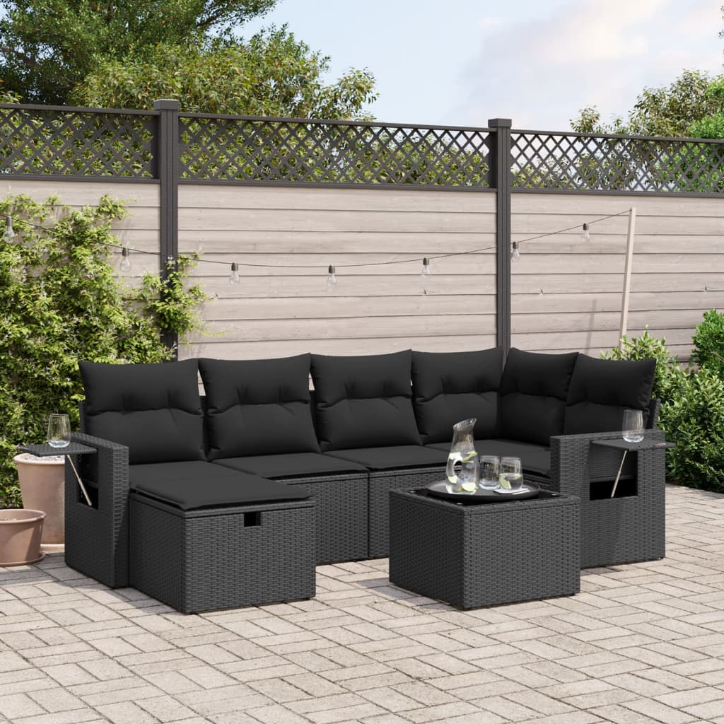 Sofasæt Til Haven 7 Dele Med Hynder Polyrattan Brun