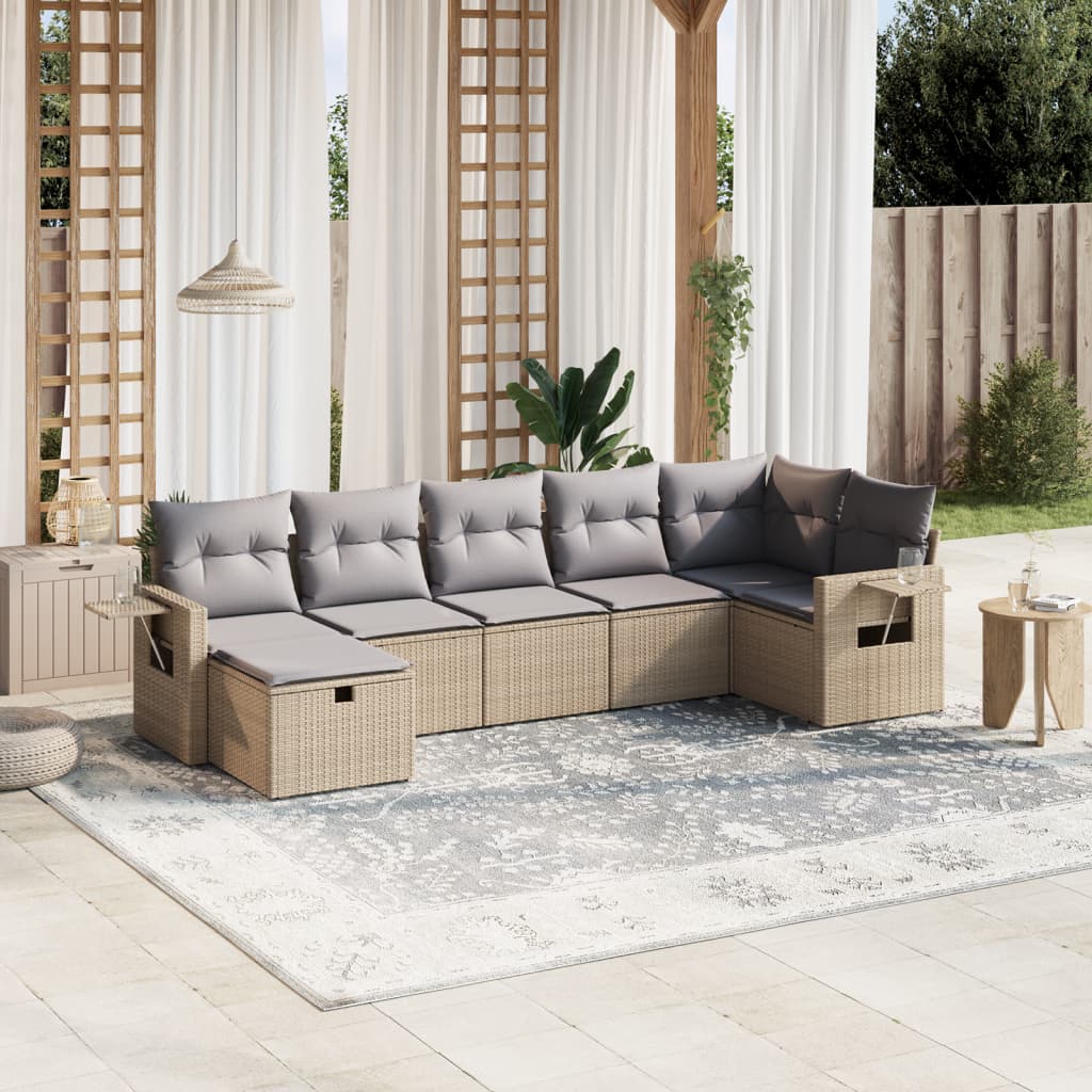 Sofasæt Til Haven 8 Dele Med Hynder Polyrattan Brun