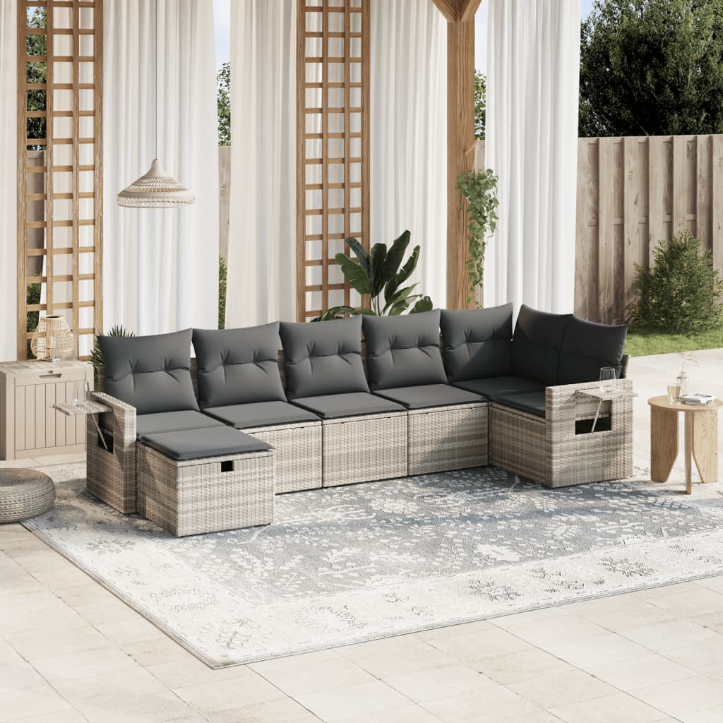 Sofasæt Til Haven 8 Dele Med Hynder Polyrattan Brun
