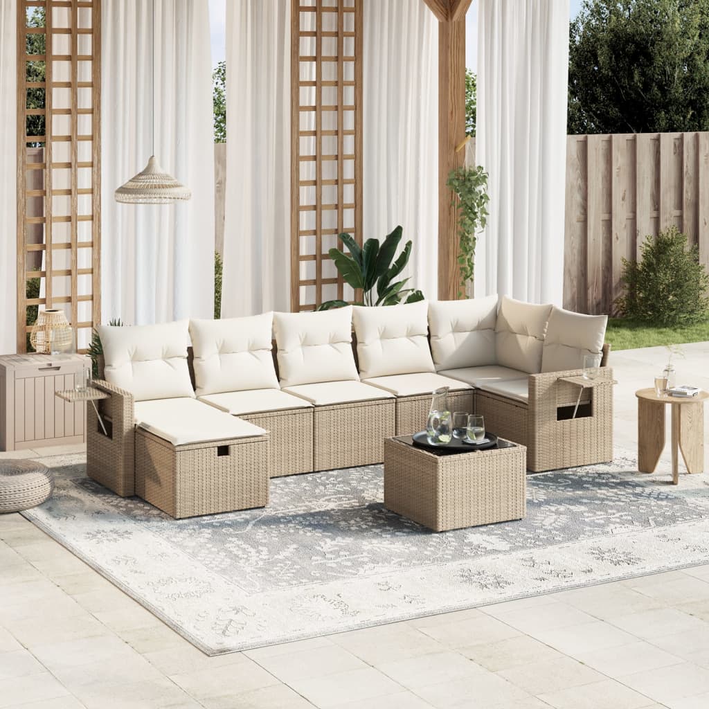Sofasæt Til Haven 8 Dele Med Hynder Polyrattan Brun