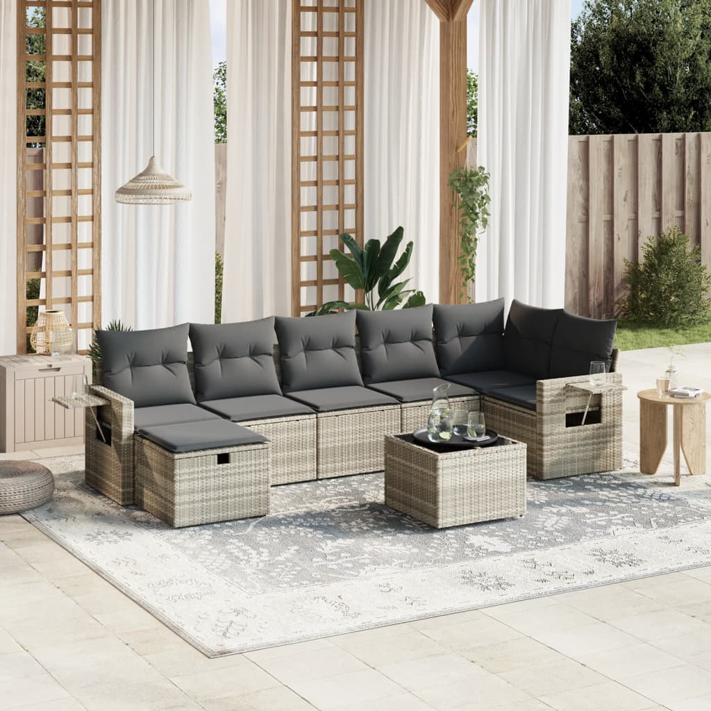 Sofasæt Til Haven 8 Dele Med Hynder Polyrattan Brun