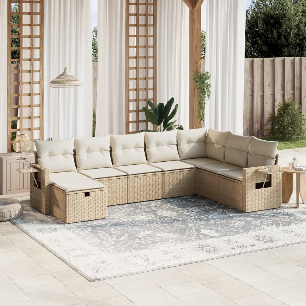 Sofasæt Til Haven 9 Dele Med Hynder Polyrattan Brun