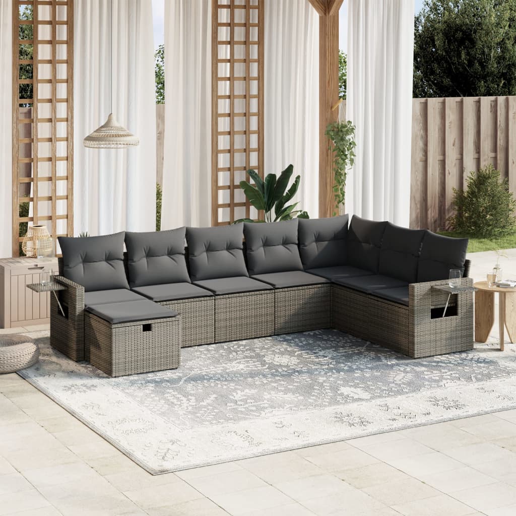 Sofasæt Til Haven 9 Dele Med Hynder Polyrattan Brun