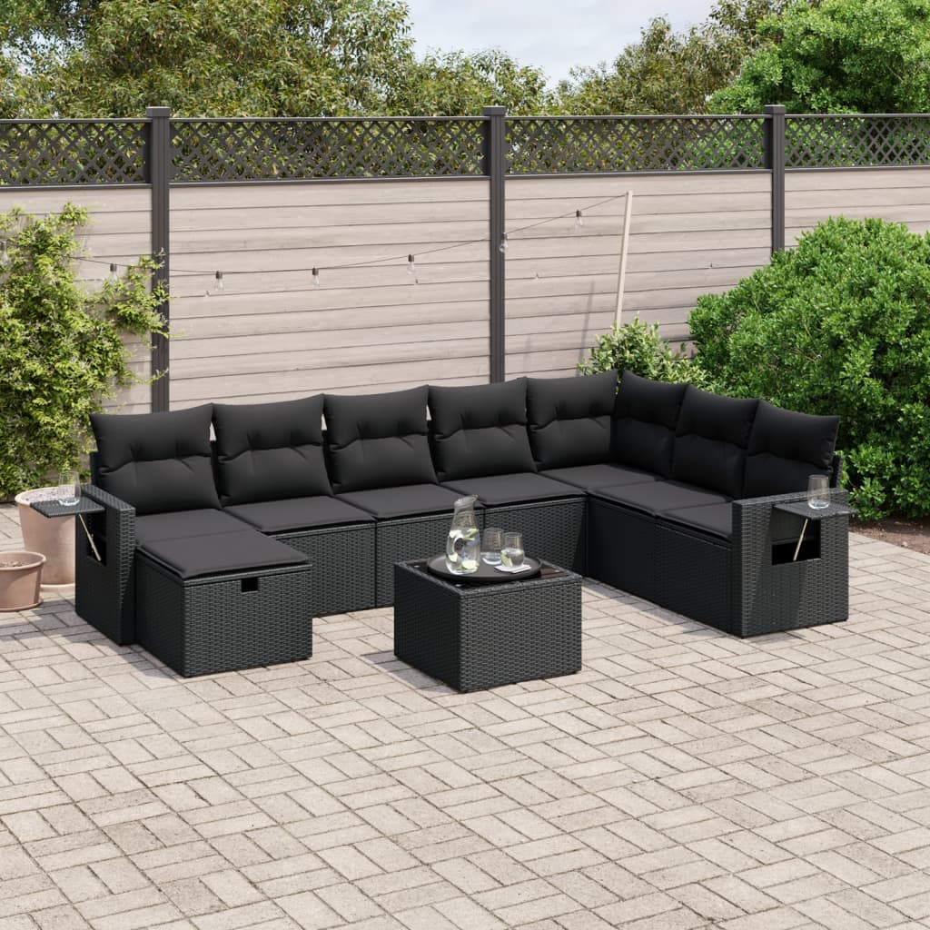 Sofasæt Til Haven 9 Dele Med Hynder Polyrattan Brun