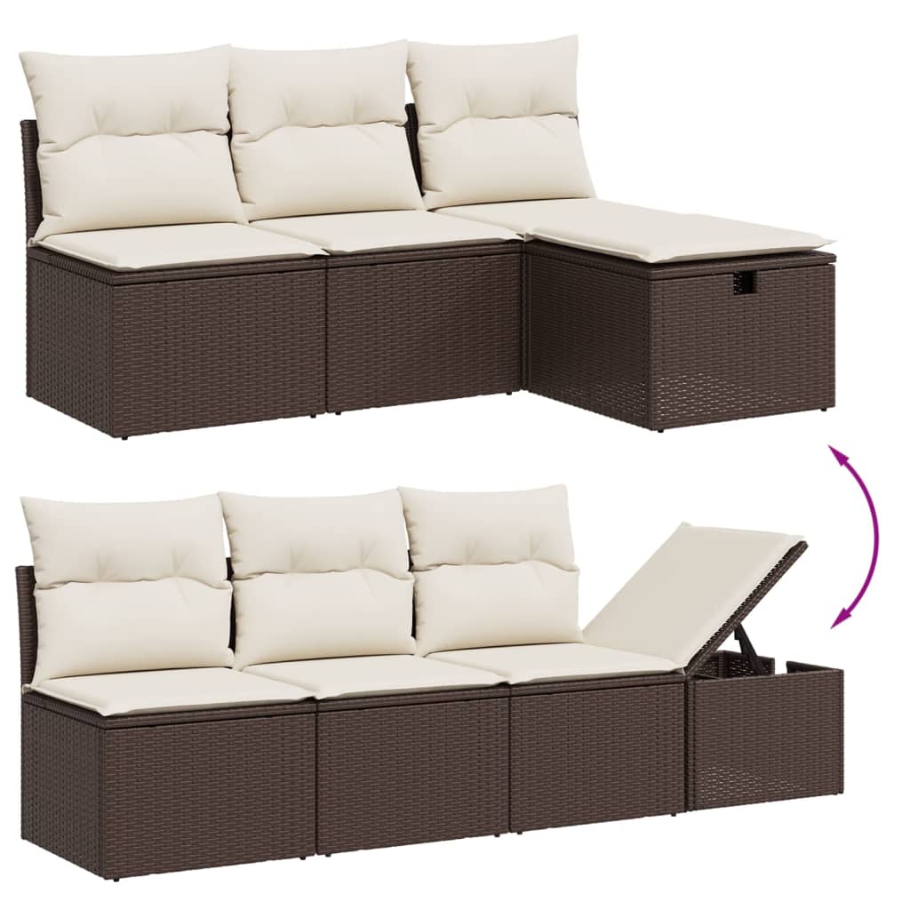 Sofasæt Til Haven 9 Dele Med Hynder Polyrattan Brun