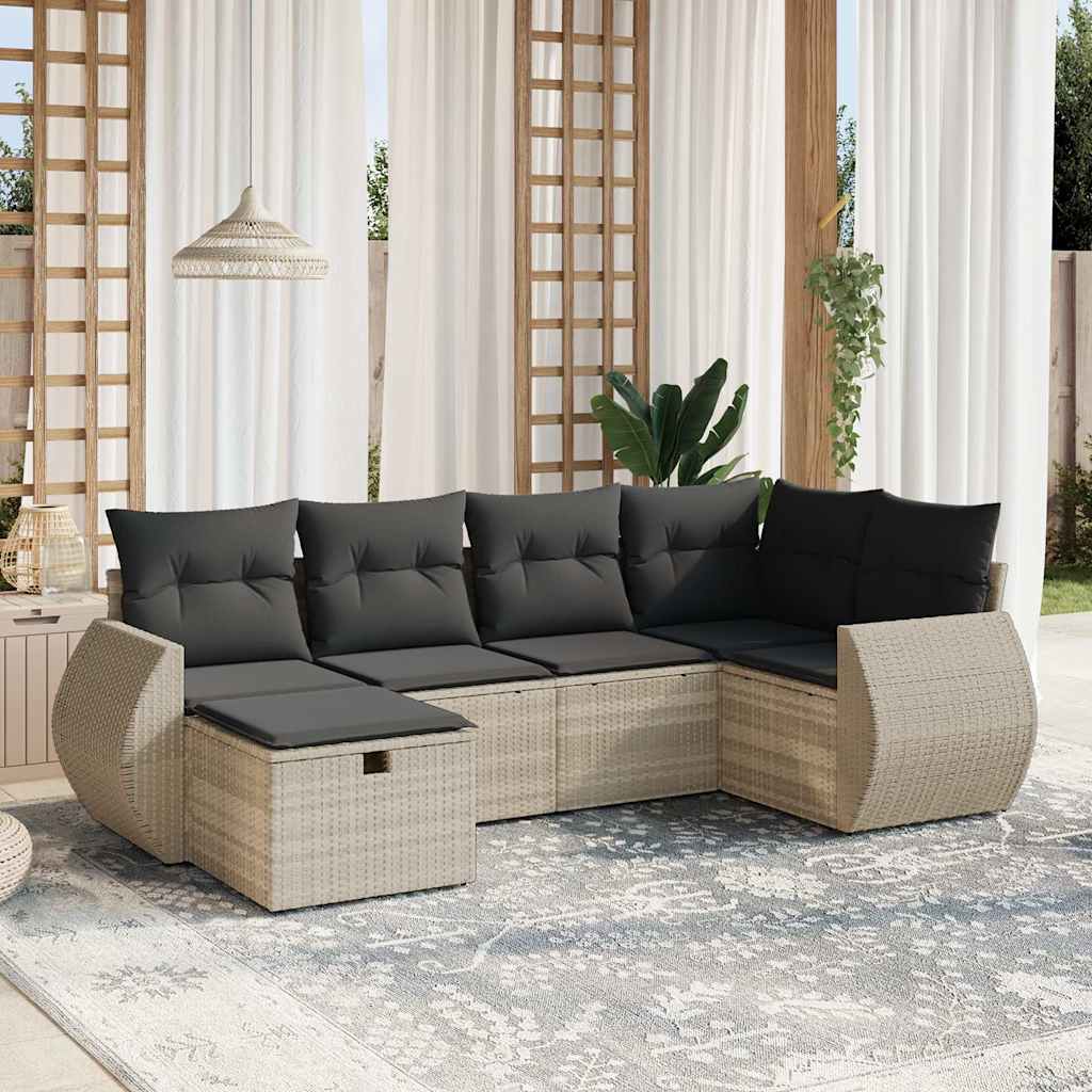 Sofasæt Til Haven 7 Dele Med Hynder Polyrattan Brun