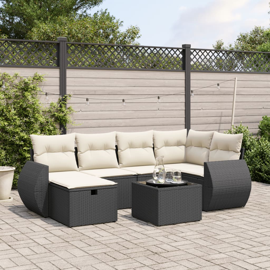 Sofasæt Til Haven 7 Dele Med Hynder Polyrattan Brun