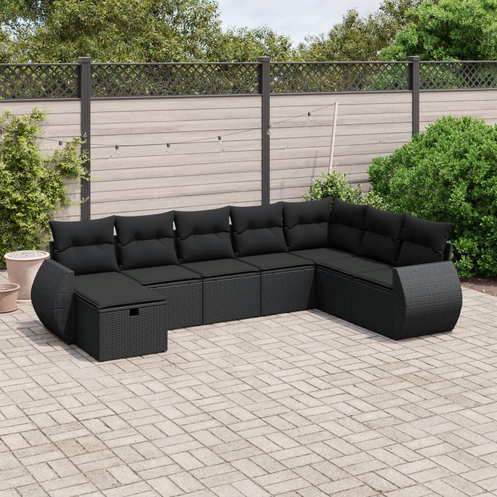Sofasæt Til Haven 9 Dele Med Hynder Polyrattan Brun