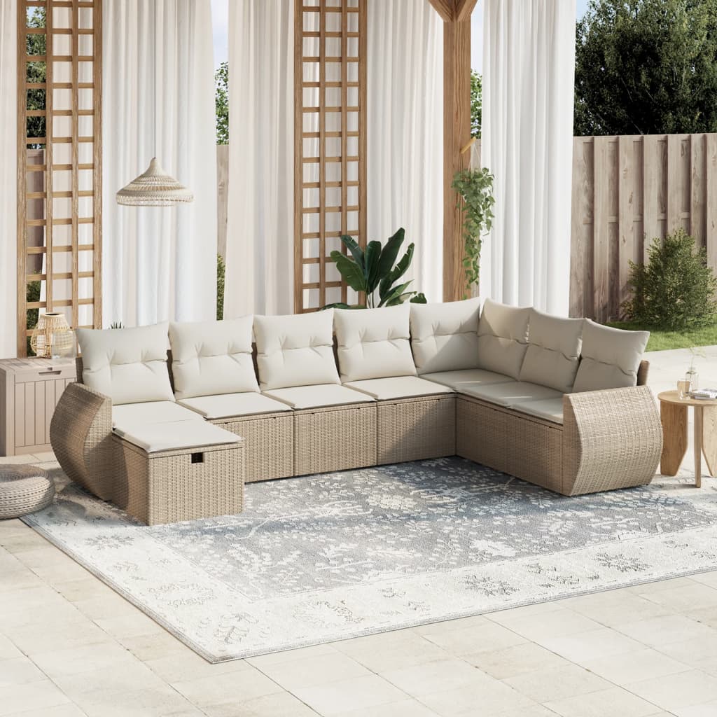 Sofasæt Til Haven 9 Dele Med Hynder Polyrattan Brun
