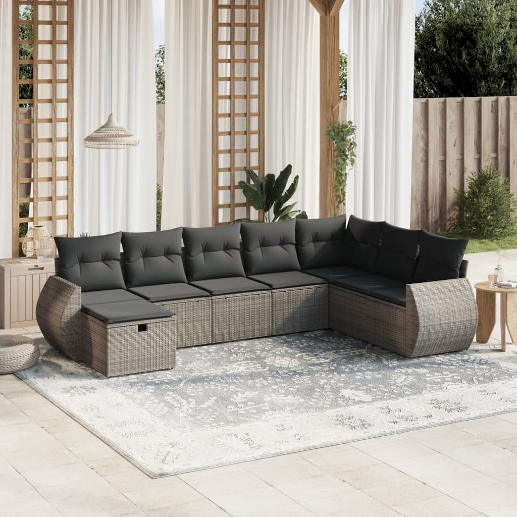 Sofasæt Til Haven 9 Dele Med Hynder Polyrattan Brun