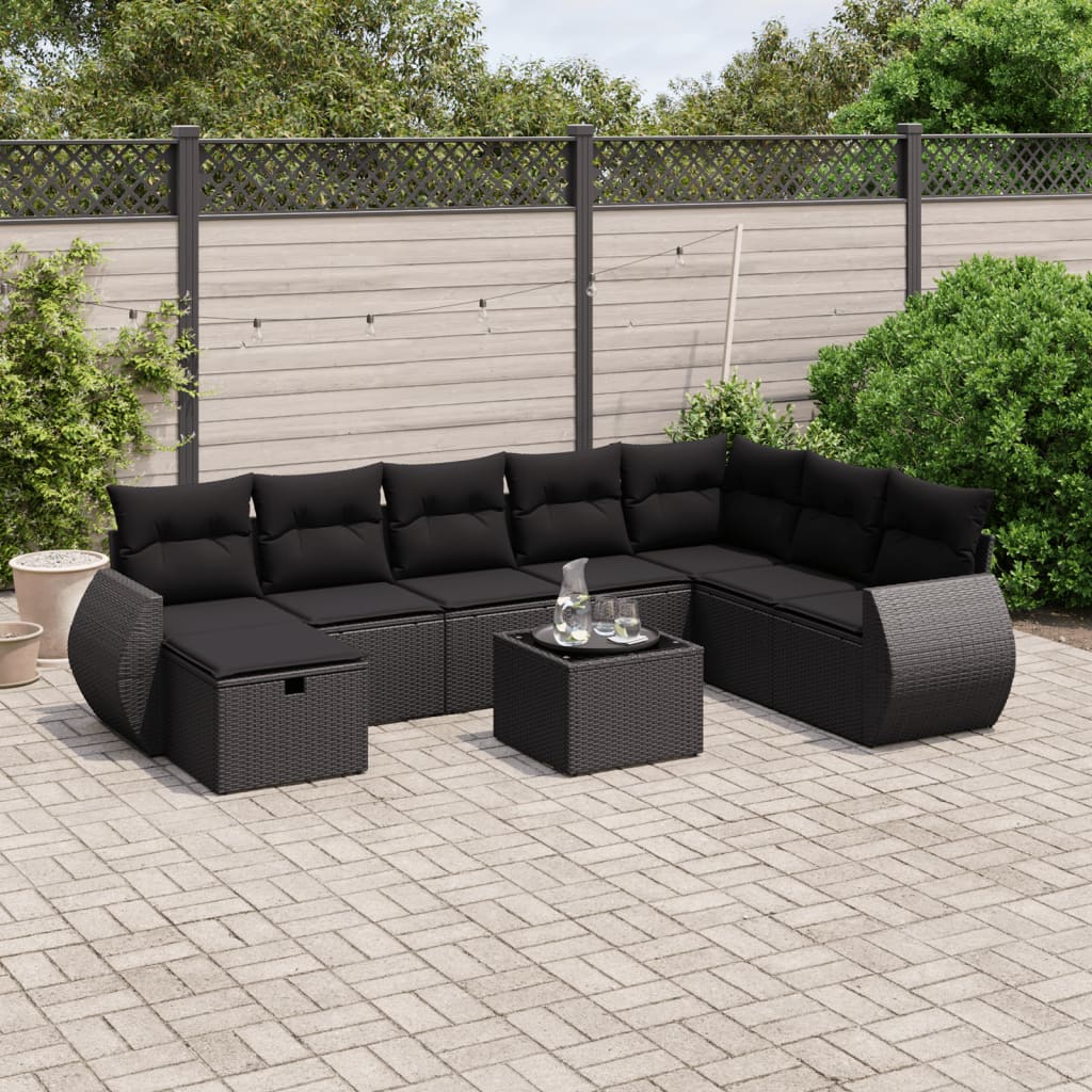 Sofasæt Til Haven 9 Dele Med Hynder Polyrattan Brun