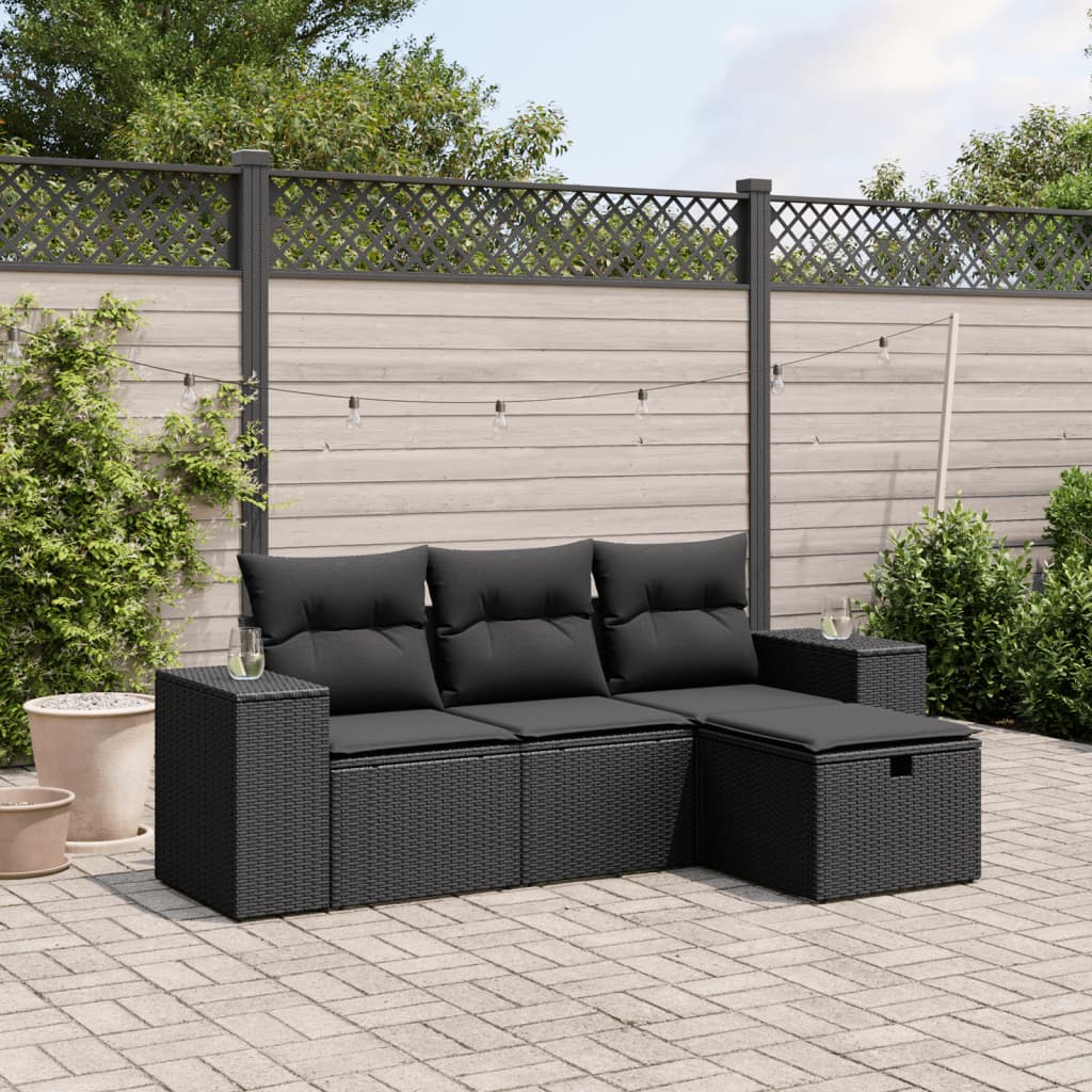 Sofasæt Til Haven 4 Dele Med Hynder Polyrattan Brun
