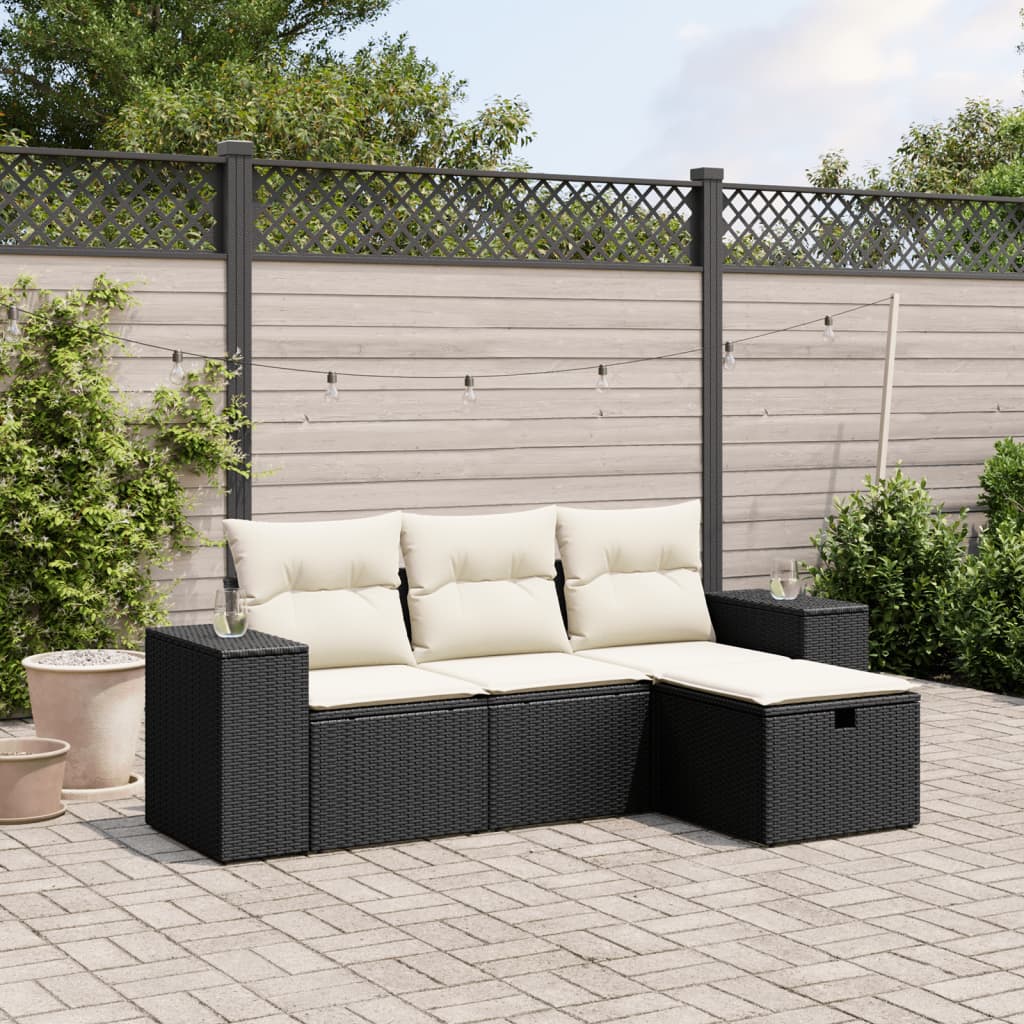 Sofasæt Til Haven 4 Dele Med Hynder Polyrattan Brun