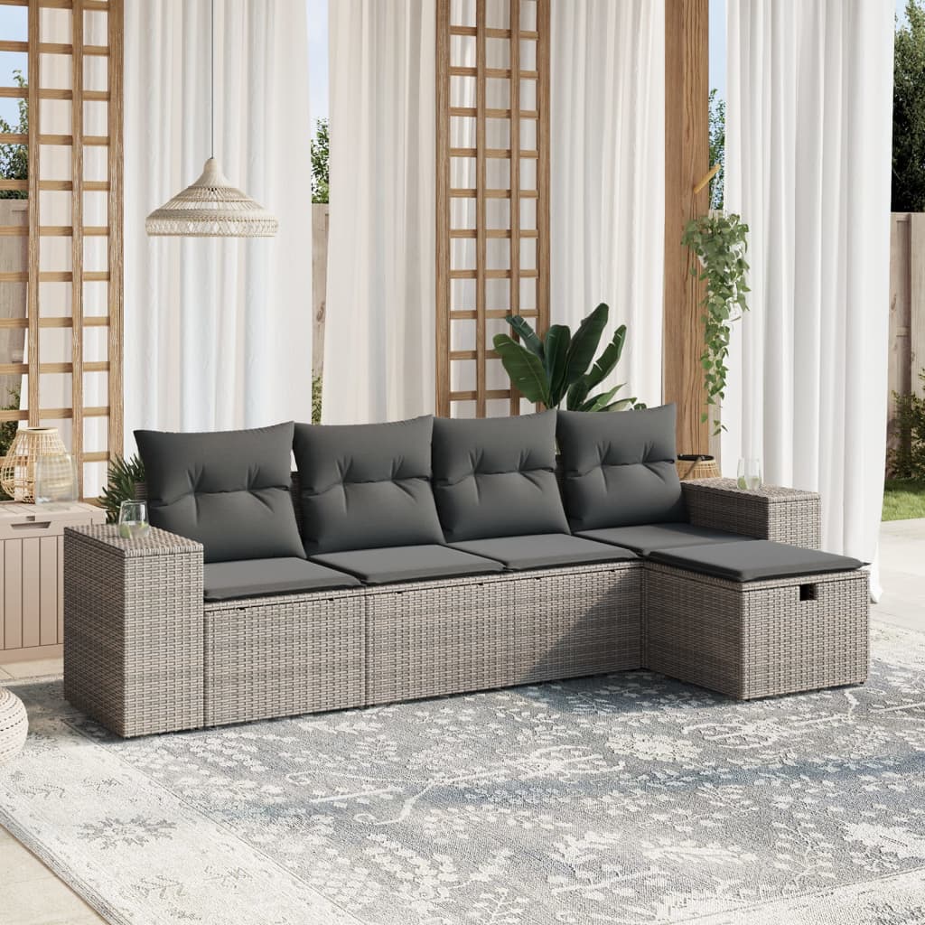 Sofasæt Til Haven 6 Dele Med Hynder Polyrattan Brun