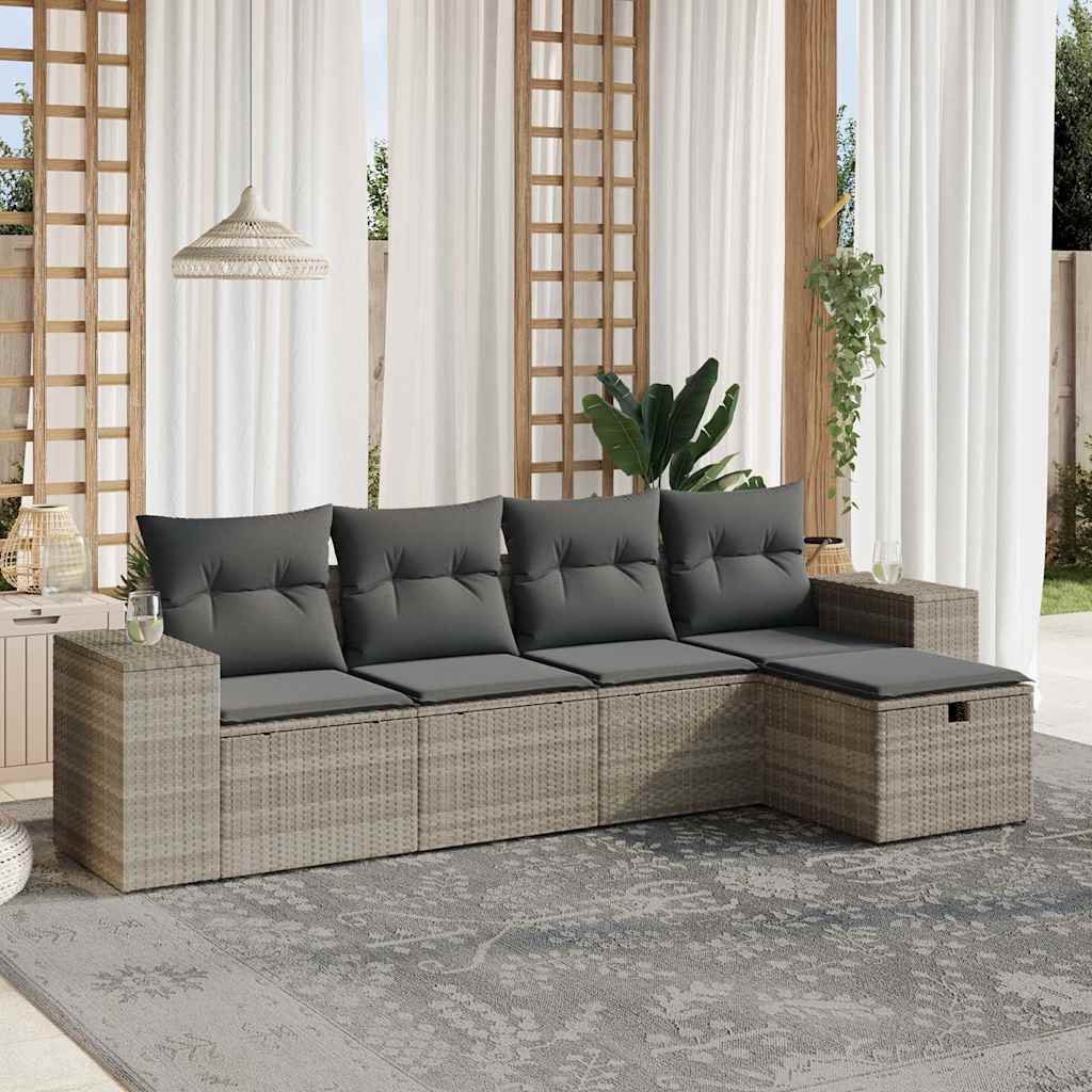 Sofasæt Til Haven 6 Dele Med Hynder Polyrattan Brun
