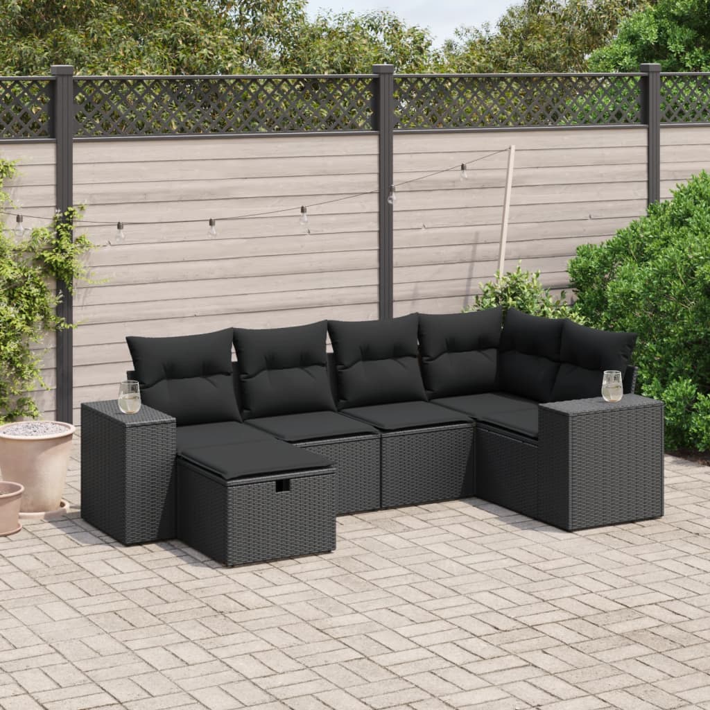 Sofasæt Til Haven 7 Dele Med Hynder Polyrattan Brun