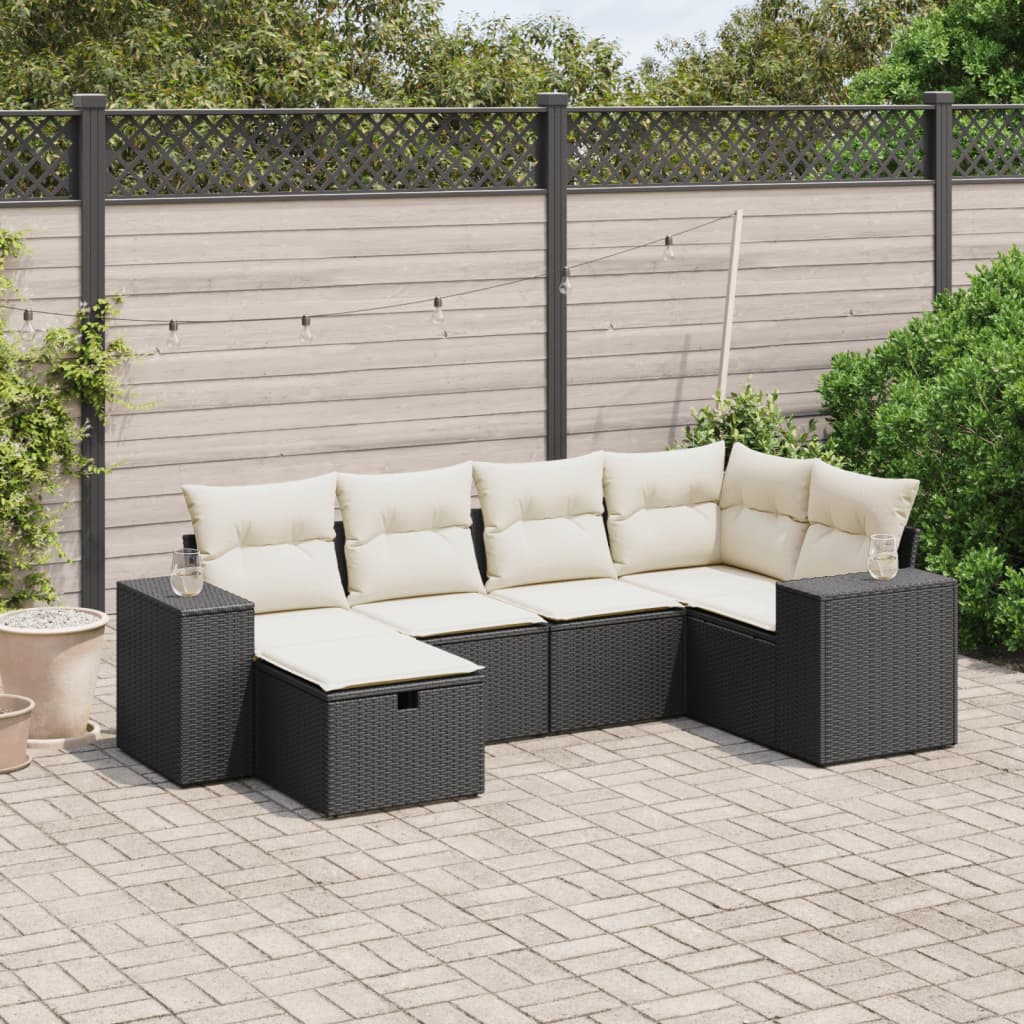 Sofasæt Til Haven 7 Dele Med Hynder Polyrattan Brun