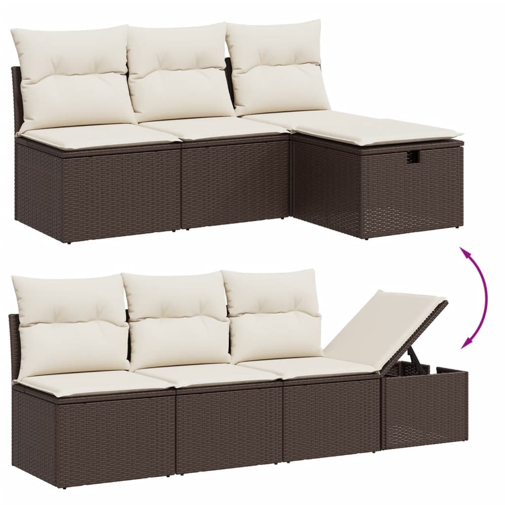Sofasæt Til Haven 8 Dele Med Hynder Polyrattan Brun