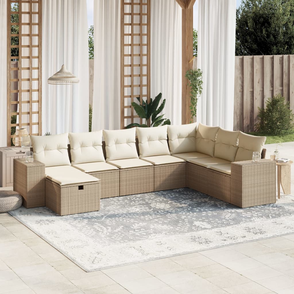 Sofasæt Til Haven 9 Dele Med Hynder Polyrattan Brun