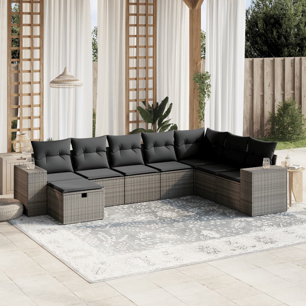 Sofasæt Til Haven 9 Dele Med Hynder Polyrattan Brun
