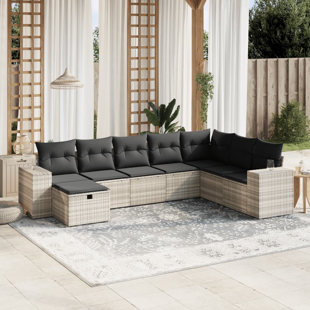 Sofasæt Til Haven 9 Dele Med Hynder Polyrattan Brun