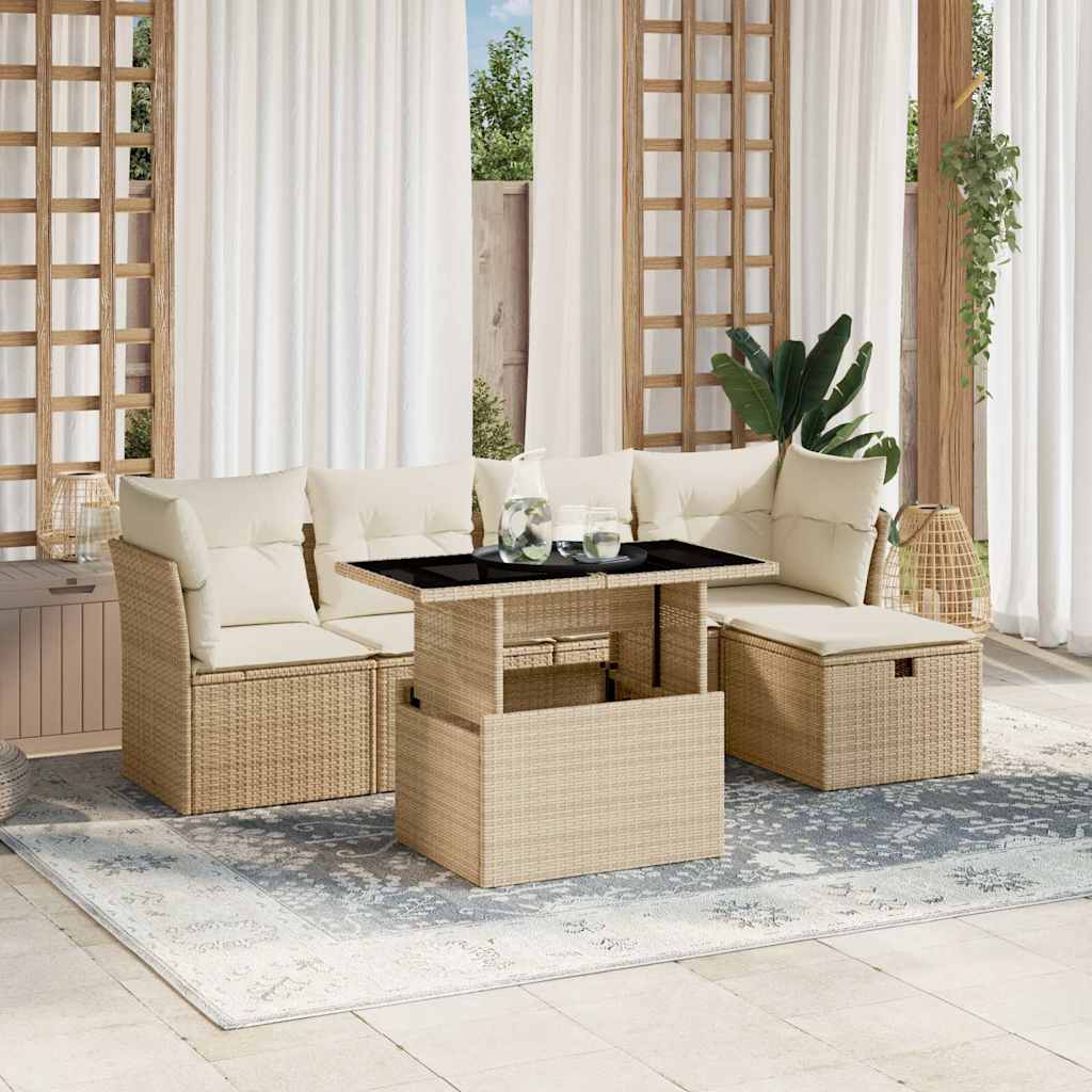 Sofasæt Til Haven 6 Dele Med Hynder Polyrattan