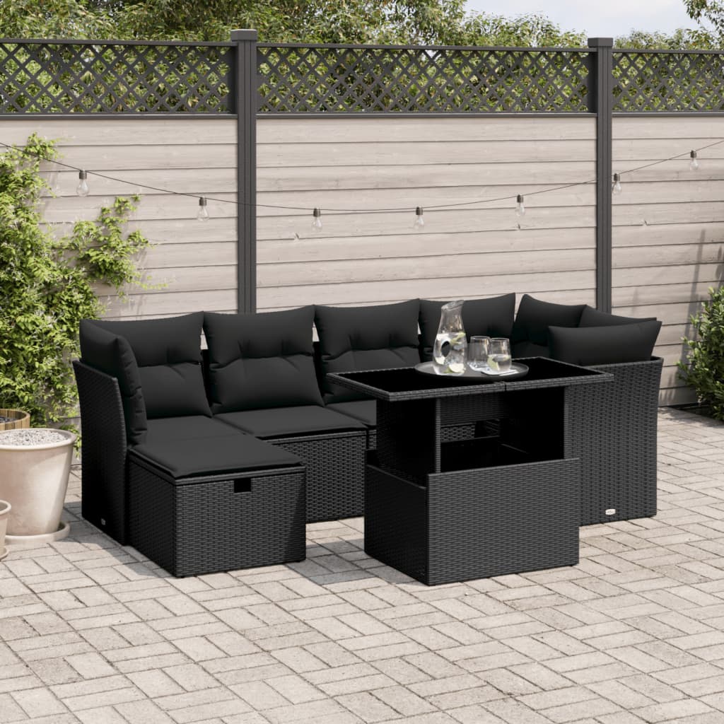 Sofasæt Til Haven 7 Dele Med Hynder Polyrattan