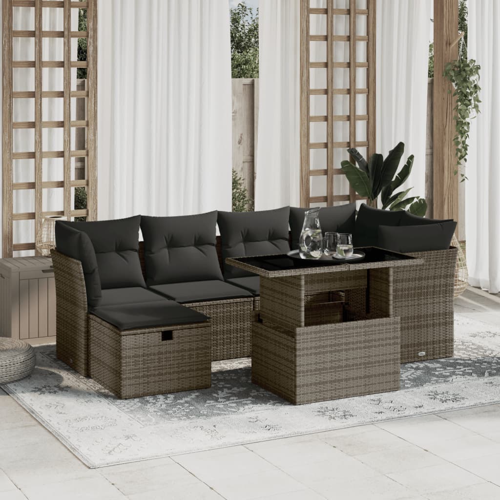 Sofasæt Til Haven 7 Dele Med Hynder Polyrattan
