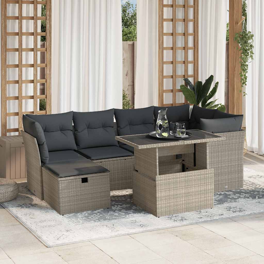 Sofasæt Til Haven 7 Dele Med Hynder Polyrattan