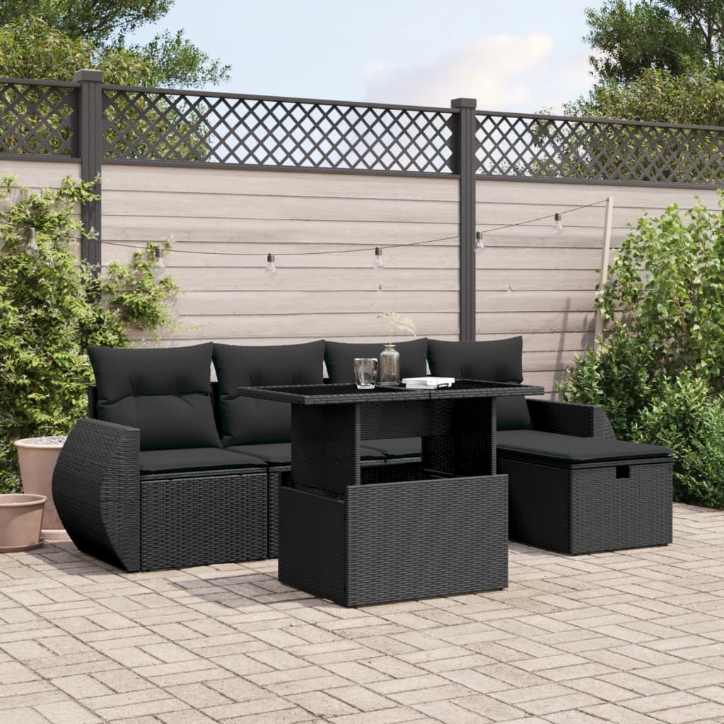 Sofasæt Til Haven 6 Dele Med Hynder Polyrattan Brun