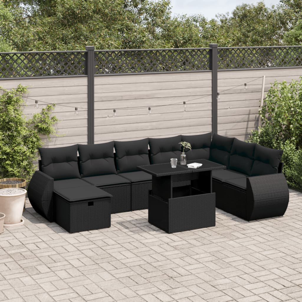 Sofasæt Til Haven 9 Dele Med Hynder Polyrattan Brun